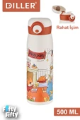 DILLER 500 ML Rahat İçim Paslanmaz Çelik Termos Kilitli Kapak Çelik Süzgeçli -FFDILLERD9214 - 1