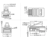 10 Adet 8P8C Plastik RJ45 Soket  Ethernet Bağlantı Kablo Konnektörü Açık Uçlu 8 Pin Şeffaf Cat5 Cat6 Network Ağ Modem Hub Ruuter Bilgsayar PC Switch thumbnail 8