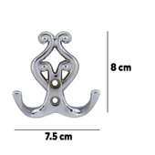 Metal Askı Vestiyer Duvar Dolap Elbise Askısı Krom Renk Mobilya Kapı Askılığı Aparatı 5 Adet thumbnail 2