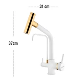 Venita Beyaz Gold Çift Fonksiyonlu Spiralli Arıtmalı Mutfak Batarya - 2