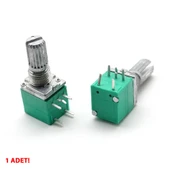 5 Pin 10kohm Potansiyometre B10K Anahtarlı Pot  Tırtıklı 15mm Döner Ayarlanabilir Direnç Ses Parlaklık Voltaj Ayarı Amfi Anfi Araba Teyp Güç Kaynağı Test Ölçme - 7