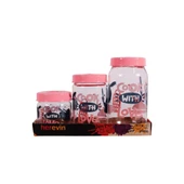 Herevin 139357-810 Desenli Teneke Kutulu Kavanoz Seti 3'lü (425-660-1000 ml) - 1