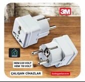 3m Çevirici Priz Amerikan Ingiliz Japon Fiş Dönüştürücü Türk Tipe Fişe Çeviren Adaptör Başlık - 1