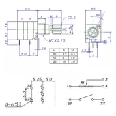 5 Pin 10kohm Potansiyometre B10K Anahtarlı Pot  Tırtıklı 15mm Döner Ayarlanabilir Direnç Ses Parlaklık Voltaj Ayarı Amfi Anfi Araba Teyp Güç Kaynağı Test Ölçme - 8