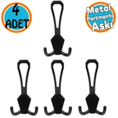 Metal Siyah Portmanto Mobilya Vestiyer Duvar Dolap Elbise Kıyafet Askısı Askılığı Askılık (5 ADET) thumbnail 1