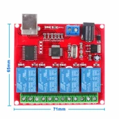 4 Kanal USB Röle Kontrol Modülü  Bilgisayardan Cihaz Açma Kapama Hid Usb NO NC 220V 10A Anahtar Lamba Motor Akıllı Ev Otomasyon - 1
