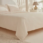 Karaca Home White Collection Vessa 120 Tel %100 Pamuk Saten Çift Kişilik Nevresim Takımı Çizgili Bej - 2
