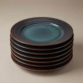 GÜRAL PORSELEN Valeron 6 Adet 20 Cm Pasta Tabağı Reaktif Oasis Vr 1131 thumbnail 4