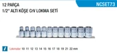 Nt Tools 1/2 Altı Köşe Lokma Takımı 12 Parça NCSET73 - 1