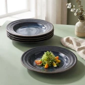 GÜRAL PORSELEN Valeron 6 Adet 22 Cm Çukur Yemek Tabağı  Reaktif Oasis 1131 thumbnail 6