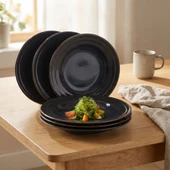 GÜRAL PORSELEN Valeron 6 Adet 22 Cm Çukur Yemek Tabağı  Reaktif Oasis 1131 thumbnail 5