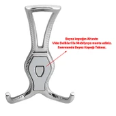 Portmanto Askı Metal Vestiyer Duvar Dolap Elbise Askısı Krom Renk Mobilya Askılığı Aparat 4 Adet - 4