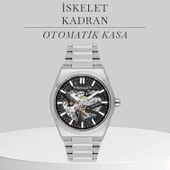 Ferrucci Otomatik Çelik Kordon 3 Atm Suya Dayanıklı Özel Tasarım Erkek Kol Saati VS.BLKT.0168 - 1