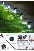 Beyaz Ledli Işıklı Solar Güneş Enerjili 20'li Metal Gövdeli Saplamalı Bahçe Lambası 30 cm Beyaz Led - 2