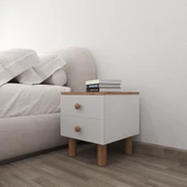 Bohem 2 Çekmeceli Komodin - Atlantik Çam / Beyaz - 1