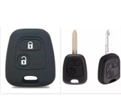 Peugeot 206 207 Citröen C2 C4 Uyumlu 2 Tuşlu Silikon Anahtar Koruma SİYAH 1 ADET thumbnail 1