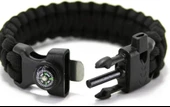 Çok Fonksiyonlu Paracord Bileklik ,Paraşüt İpi , Pusula ,Ateşleme Çakmağı ile Siyah - 2