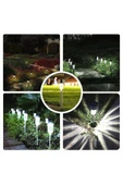 20'li Metal Gövdeli Saplamalı Bahçe Lambası Beyaz Ledli Işıklı Solar Güneş Enerjili 30 cm Beyaz Led - 1