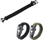 Çok Fonksiyonlu Paracord Bileklik ,Paraşüt İpi , Pusula ,Ateşleme Çakmağı ile Siyah - 5