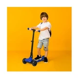 Lamborghini Lisanslı L3 Kolay Katlanabilir Işıklı Orta Gövde ve Işıklı Tekerlekli Çocuk Scooter Mavi thumbnail 8