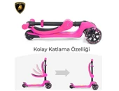 Lamborghini L5 2in1 Yeşil Katlanabilir 3 Tekerlekli Oturaklı Işıklı Çocuk Scooter - 3