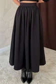 Siyah Beli Büzgülü Etek - 2