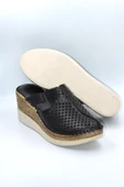 Kadın Hakiki Deri Siyah Comfort Günlük Terlik - ( FTH-0052 ) - 6
