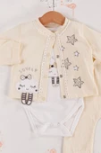 Lovely Yıldız Desenli 3'lü Hırkalı Kız Bebek Takım thumbnail 2