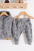 Cool Bear Kapüşonlu % 100 Pamuk Erkek Bebek Takımı - 3