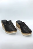 Kadın Hakiki Deri Siyah Comfort Günlük Terlik - ( FTH-0052 ) - 5