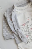 Stay Little Puan Desenli 3'lü Hırkalı Kız Bebek Takım - 3