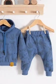 Cool Bear Kapüşonlu % 100 Pamuk Erkek Bebek Takımı - 3