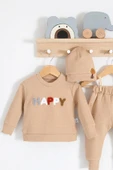 Happy Nakışlı 2'li Pamuklu Erkek Bebek Takım - 2