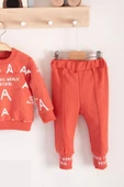 Harf Baskılı 2'li % 100 Pamuk Erkek Bebek Takımı thumbnail 3