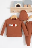 Happy Nakışlı 2'li Pamuklu Erkek Bebek Takım thumbnail 2