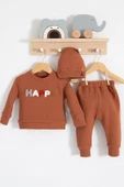 Happy Nakışlı 2'li Pamuklu Erkek Bebek Takım thumbnail 1