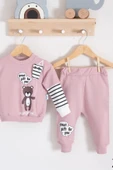 Gift For You Desenli 2'li % 100 Pamuk Kız Bebek Takımı thumbnail 3