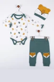 Little Fox Desenli 3'lü % 100 Pamuklu Erkek Takım - 1