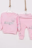 Angel Kanat Detaylı % 100 Pamuk Kız Bebek Takımı thumbnail 3