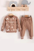 Harf Baskılı 2'li % 100 Pamuk Erkek Bebek Takımı - 1