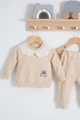 Dantel Yakalı Pamuklu 2'li Kız Bebek Takımı thumbnail 2