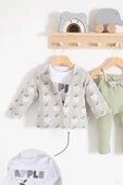 Elma Desenli Ceketli 3'lü Kız Bebek Takımı thumbnail 2