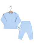 Cep Nakışlı Omuzdan Düğmeli % 100 Pamuk Erkek Bebek Takım thumbnail 1