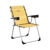 Katlanabilir Piknik ve Kamp Sandalyesi - Bardaklıklı - Rock - Hardal (A-06)- 140KG Taşıma - 1