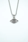 Minimal Göz Gümüş Kaplama Örme Zincir Kolye thumbnail 1