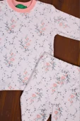 Çiçek Desenli Kız Bebek Eşofman Takımı %100 Pamuk thumbnail 6
