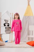 Heroıne Desenli Çanta ve Maskeli % 100 Pamuk Kız Çocuk Pijama Takımı - 4