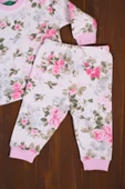 Büyük Çiçek Desenli Kız Bebek Eşofman Takımı %100 Pamuk thumbnail 5