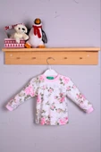 Büyük Çiçek Desenli Kız Bebek Eşofman Takımı %100 Pamuk thumbnail 1