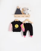 Erkek Bebek Emoji Baskılı Takım % 100 Pamuk thumbnail 1